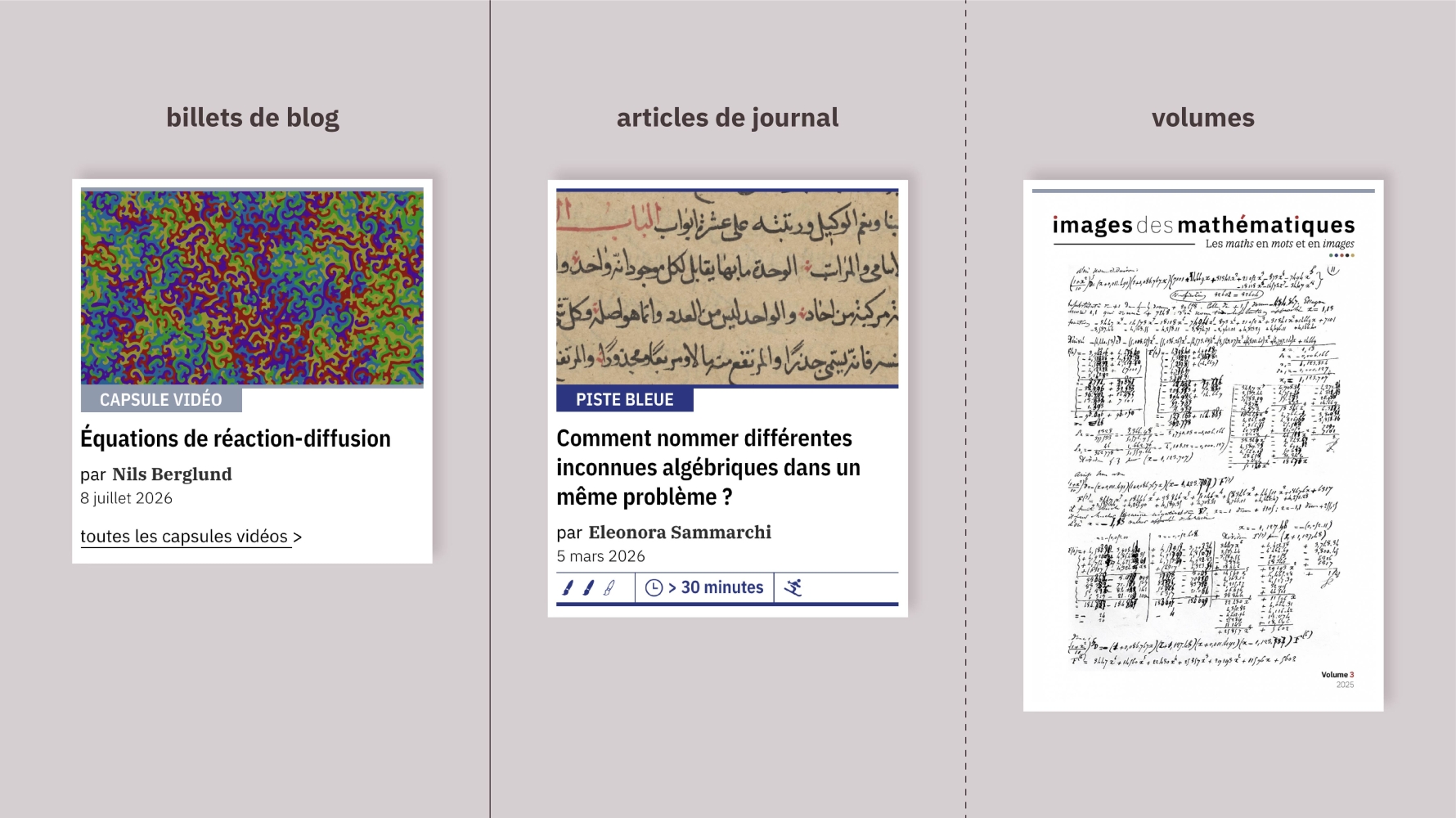trois typologies de contenu
